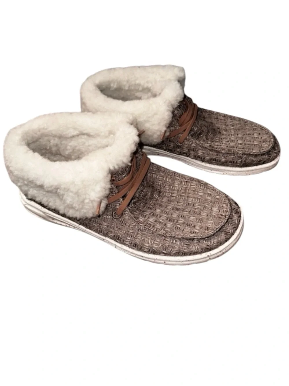 Hey Dude Wendy Fold Over Cozy Boot Sherpa Lined Winter Slip On Sneaker Size 7